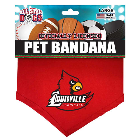 Louisville Cardinals White Pet Bandana